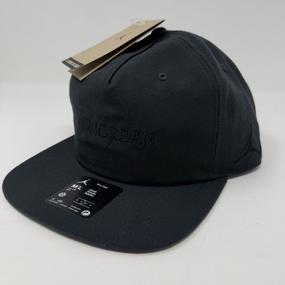 Nike Air Jordan Hat Size M/L Pro Unstructured Flat Bill Cap‎ Off Noir FZ2011